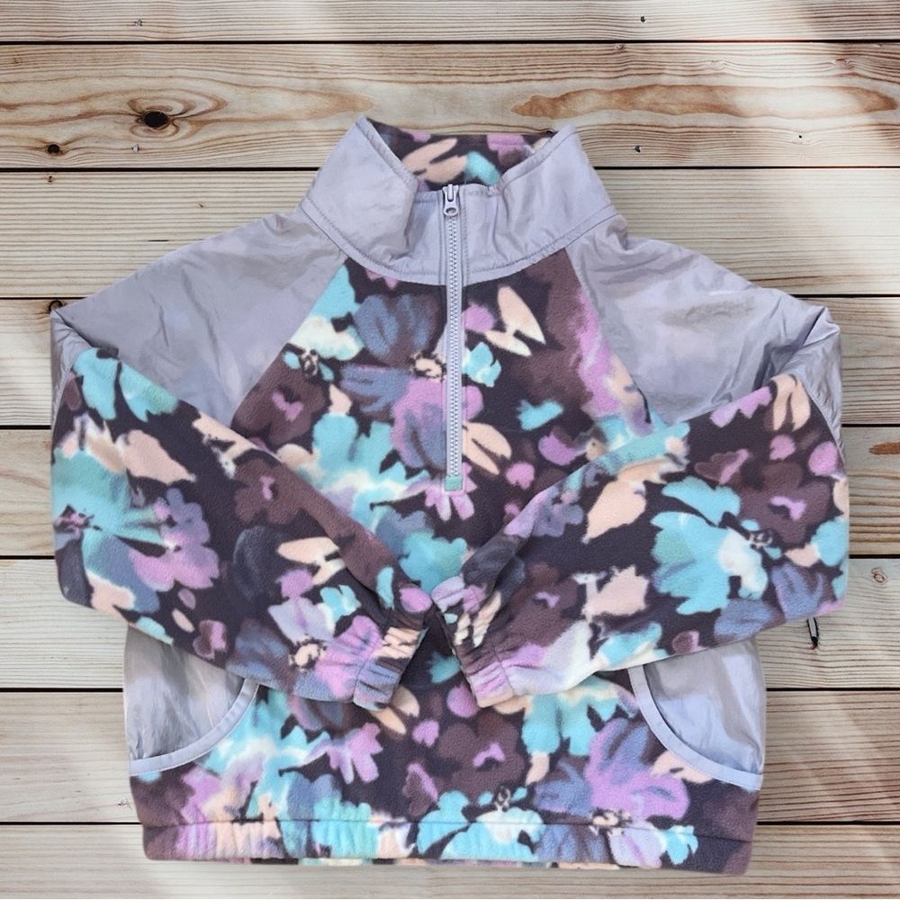 OshKosh Purple Blue Floral Fleece Pullover Size 7